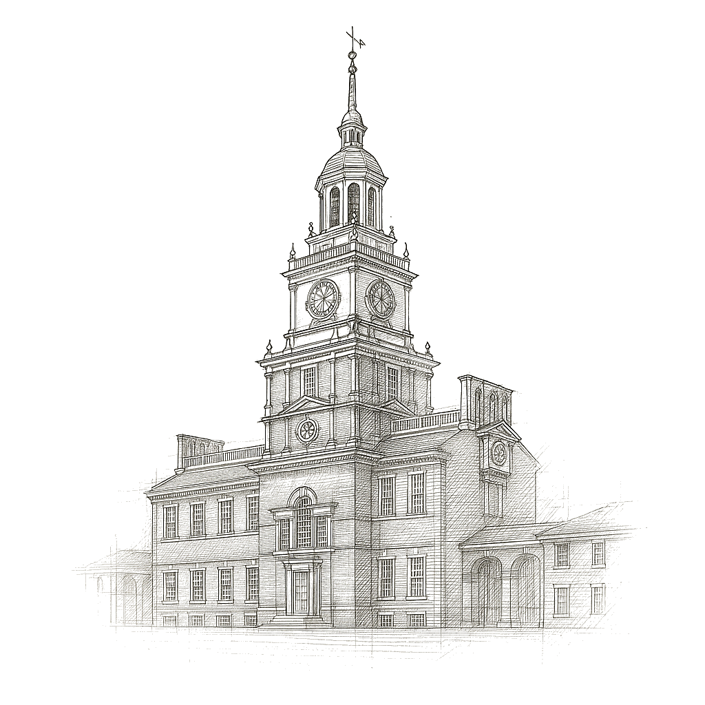 Philadelphia landmark illustration